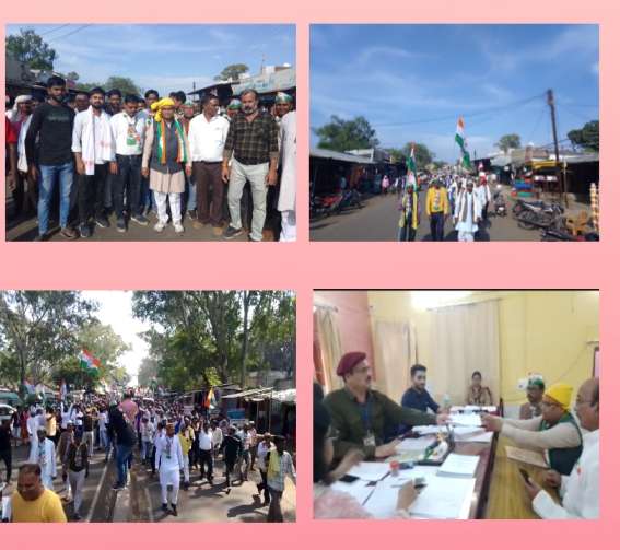 कांग्रेस प्रत्याशी चैन सिंह बरकडे ने नामांकन दाखिल किया