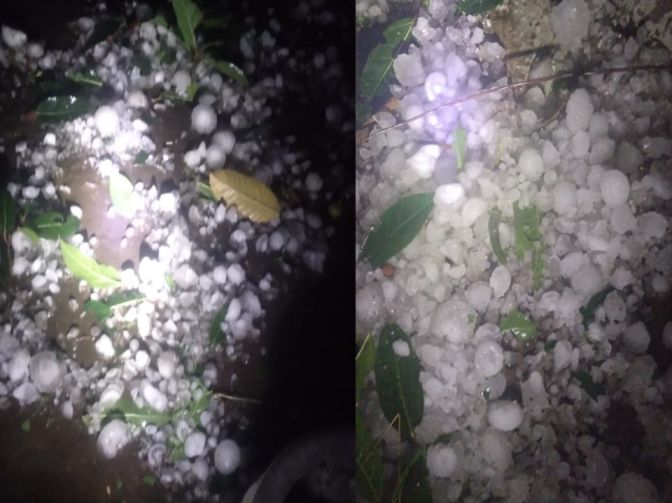 ऐसे ओले गिरे कि कारों के कांच टूट गए