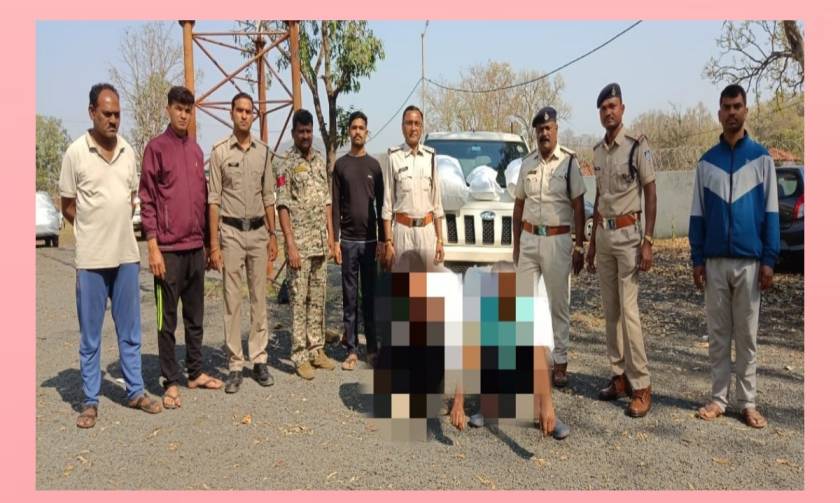 मंडला जिले की पुलिस 9 लाख रुपए का गांजा