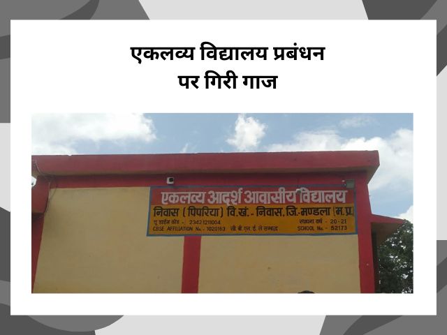 मंडला में एकलव्य विद्यालय प्रबंधन पर गिरी गाज