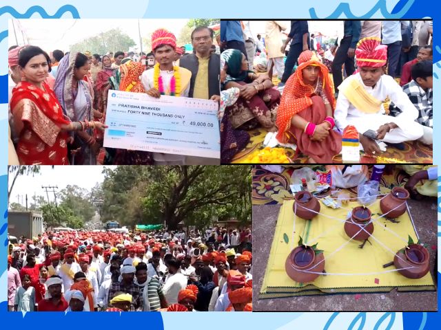 200 जोड़ों ने वैदिक और पूनेम मंत्रोच्चारण में लिए सात फेरे