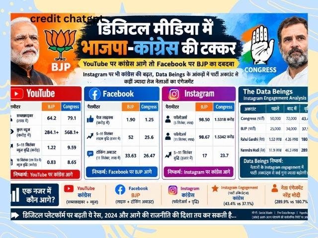 डिजिटल मीडिया में भाजपा-कांग्रेस की टक्कर कौन आगे?